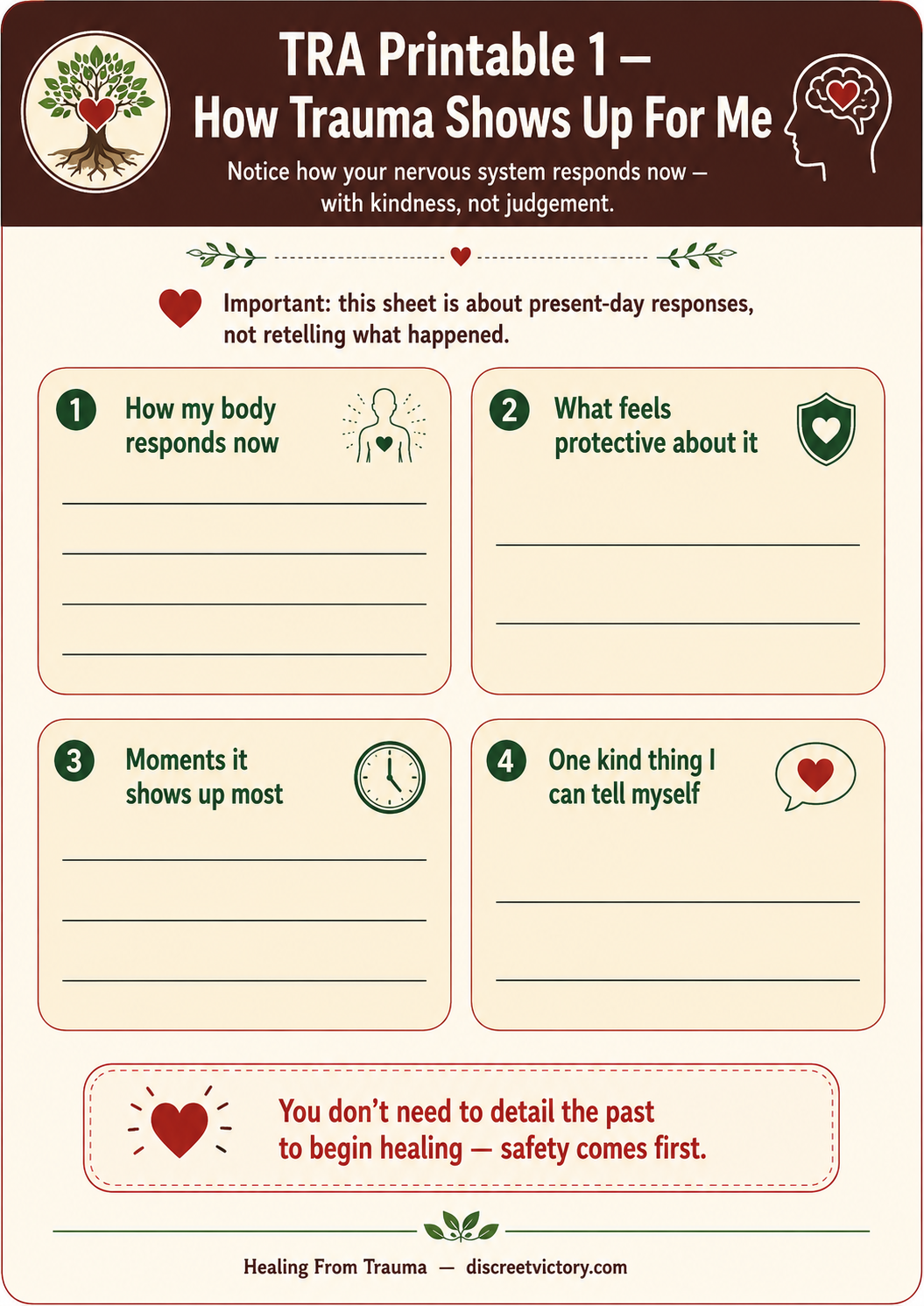 Healing From Trauma – Digital Infographic Course & Printable Worksheet Pack