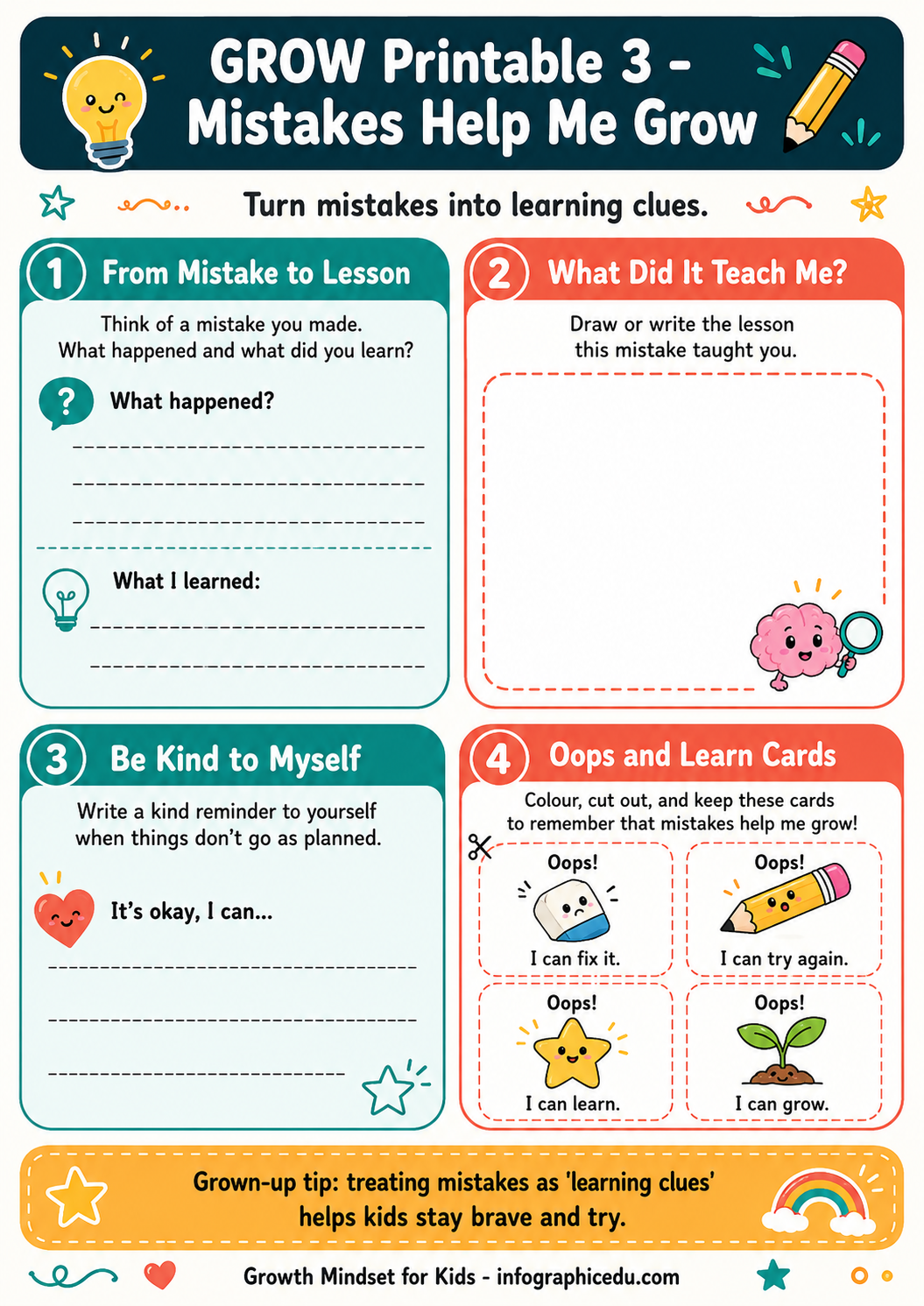 Mistakes Help Me Learn worksheet
