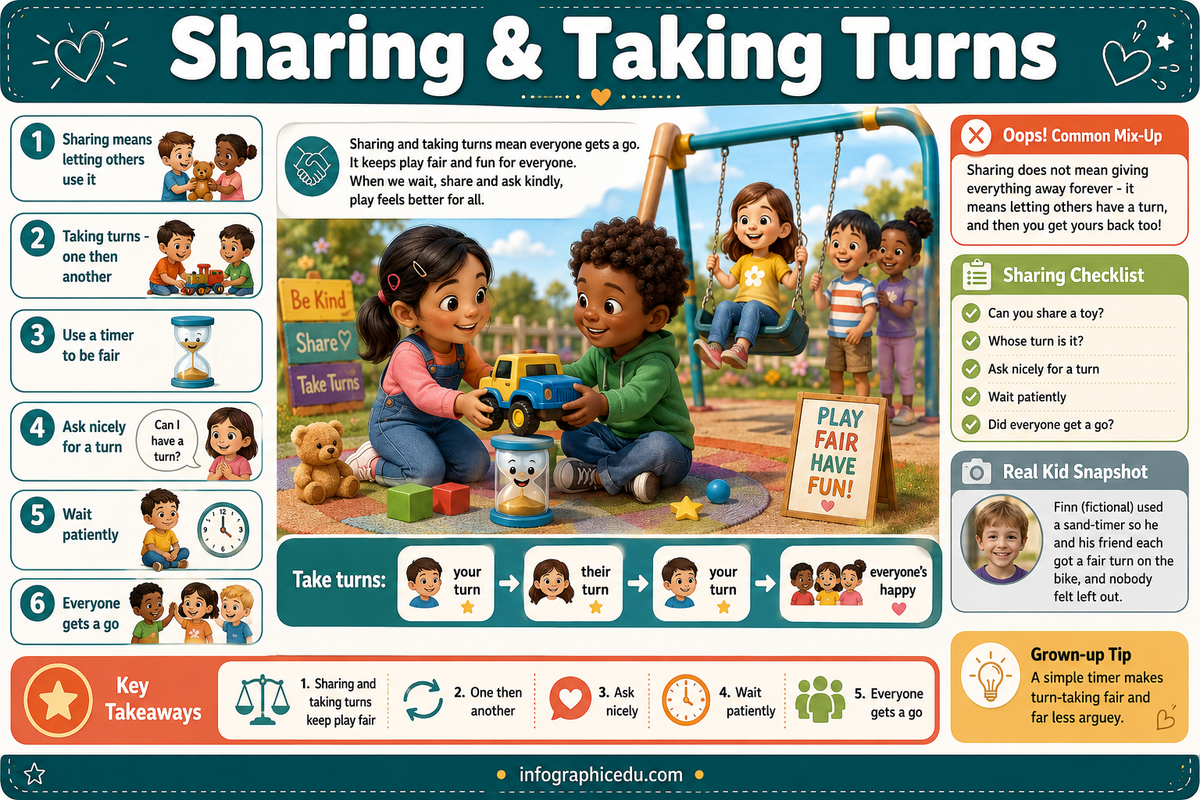 Sharing & Taking Turns infographic