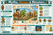Myths, Heroes & Monsters infographic