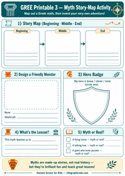 Myths, Heroes & Monsters worksheet