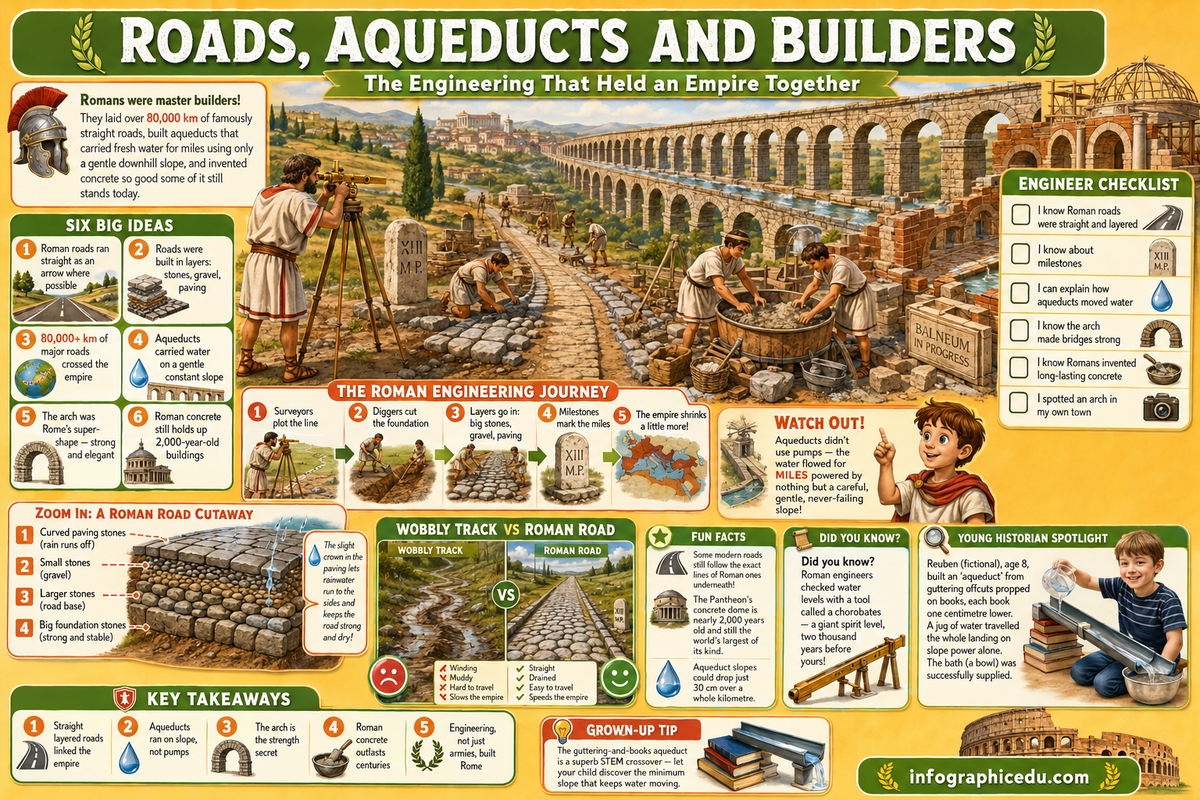 How Roads Were Built infographic