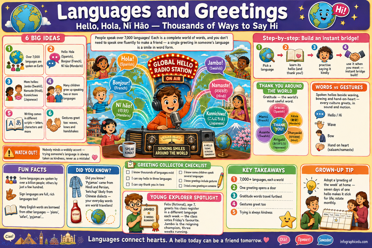 Languages & Greetings infographic