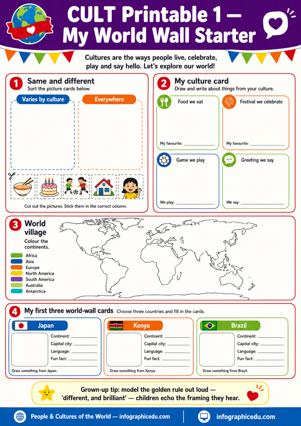 One World, Many People worksheet