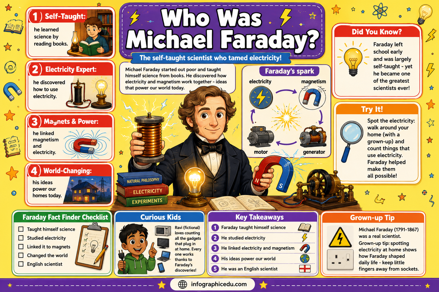 Michael Faraday – Digital Infographic Course & Printable Planner Pack