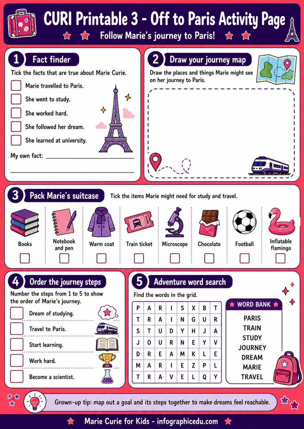 Marie Curie For Kids – Digital Infographic Course & Printable Planner Pack