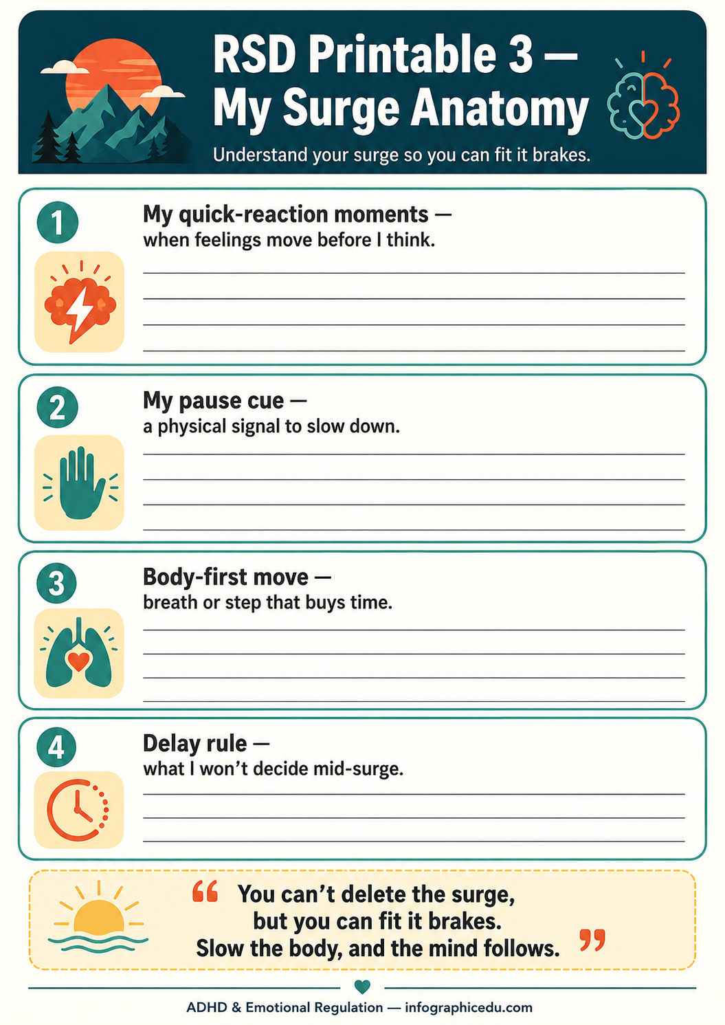 ADHD Routines & Habit Building – Digital Infographic Course & Printable Worksheet Pack