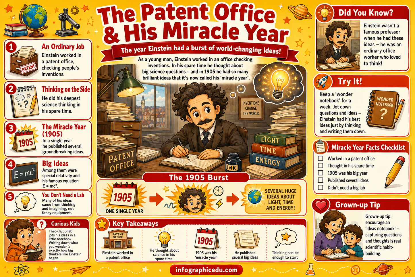 Albert Einstein for Kids – Digital Infographic Course & Printable Planner Pack