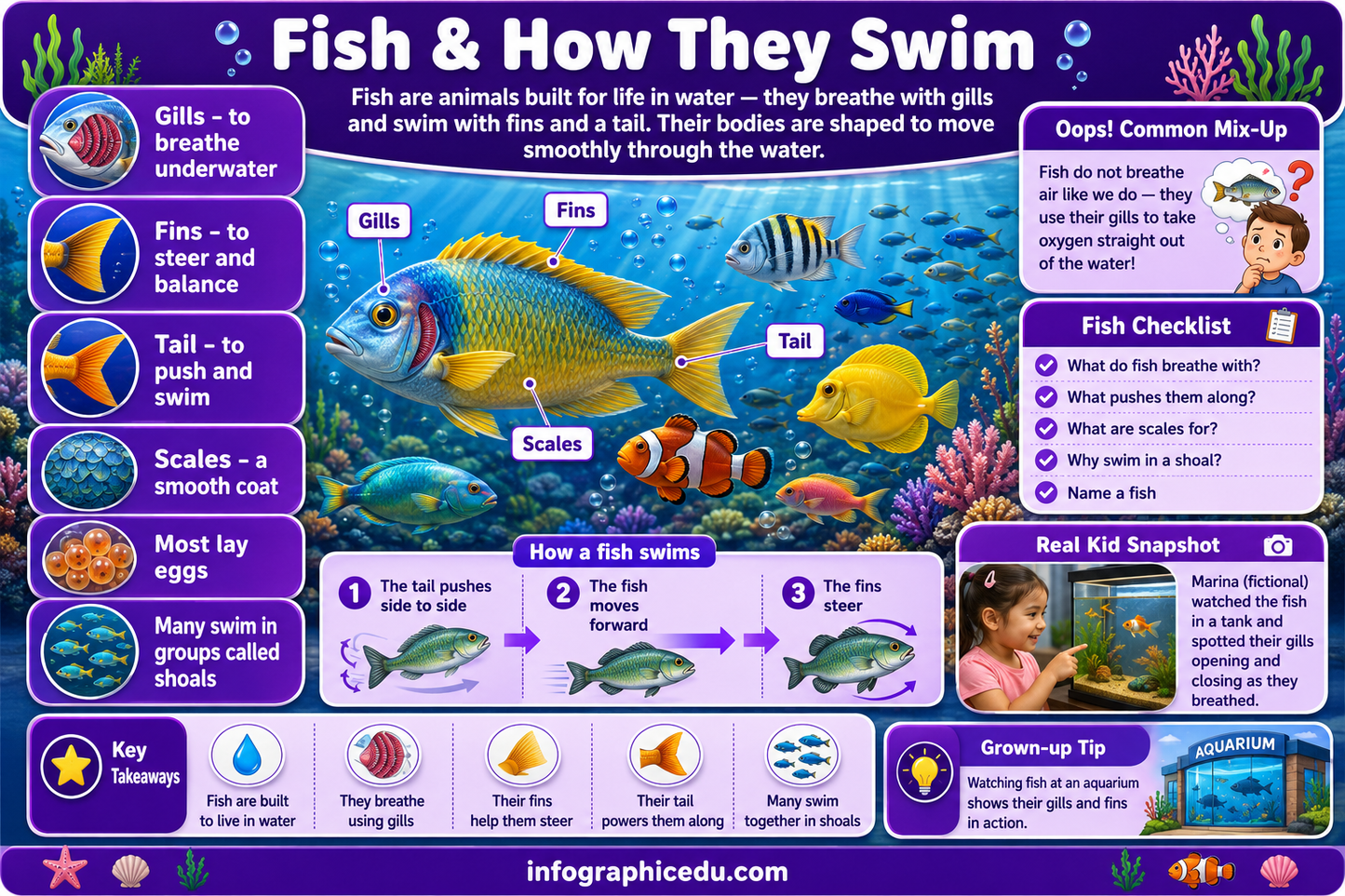 Ocean Animals & The Big Blue Ocean – Kids Digital Infographic Course & Printable Worksheet Pack