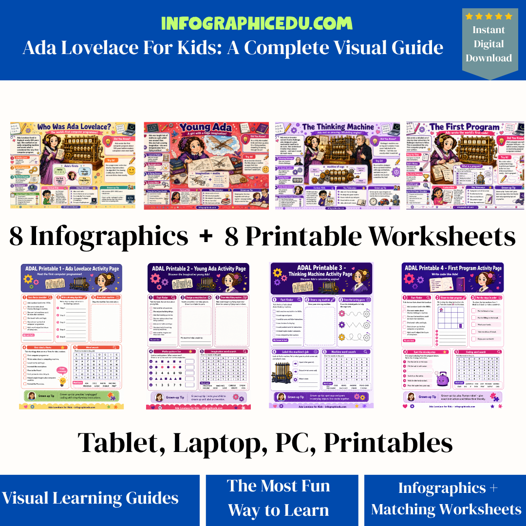 Ada Lovelace – Digital Infographic Course & Printable Planner Pack