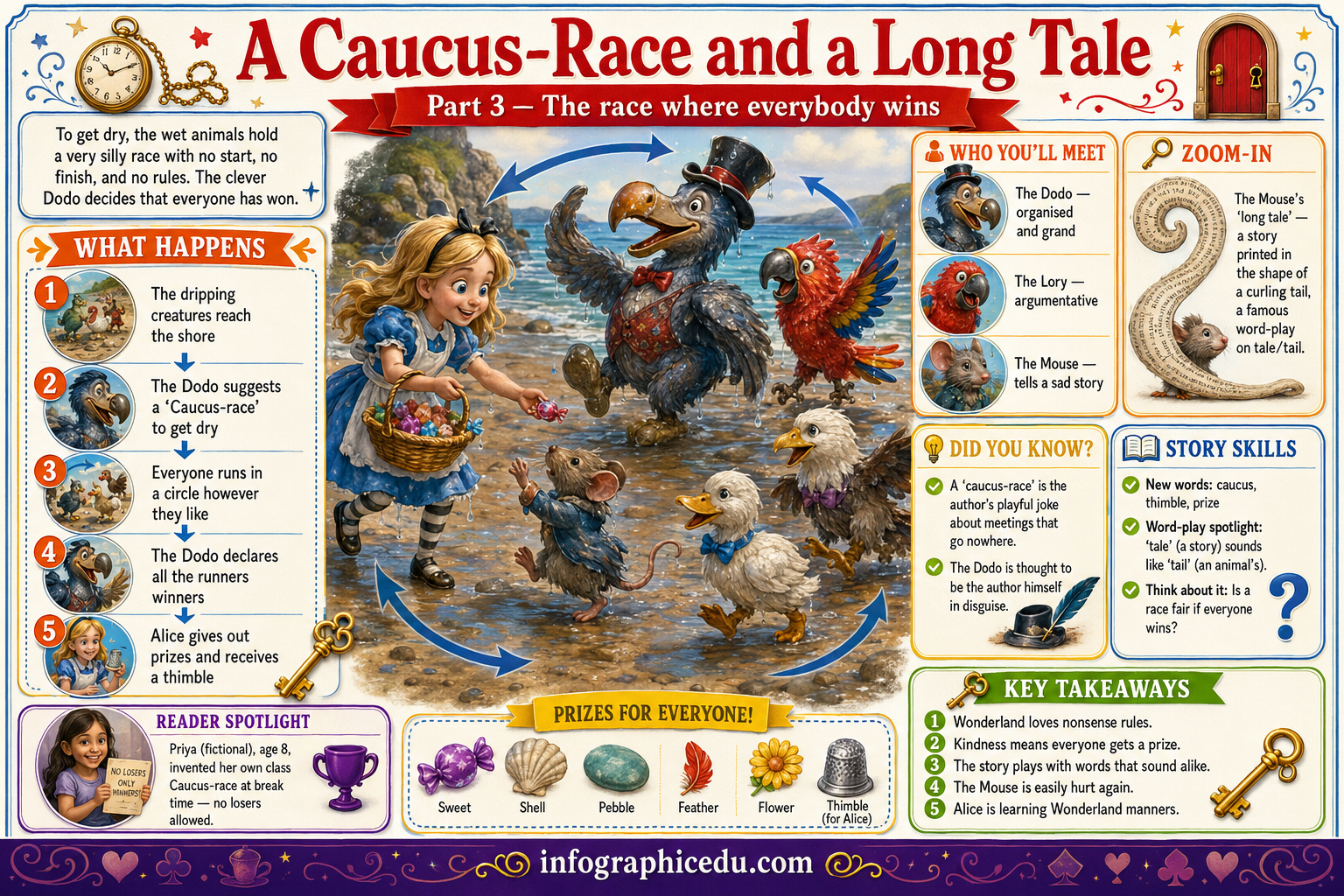 Alice in Wonderland Reading Course – Digital Infographic & Printable Worksheet Pack