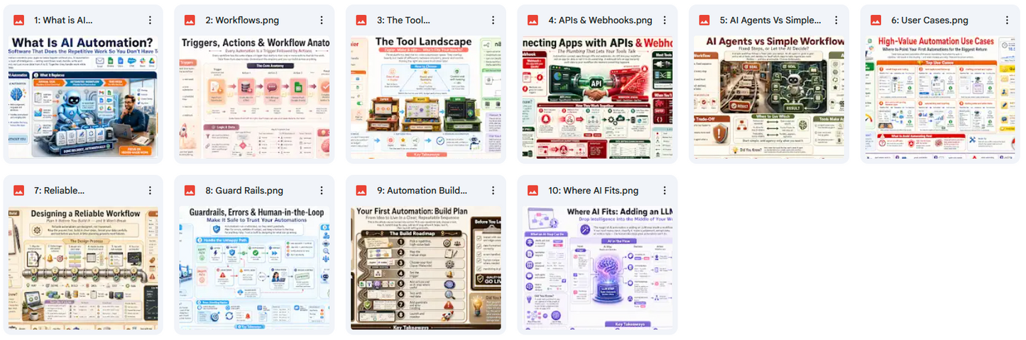 AI Automation Explained – Digital Infographic Course for Beginners