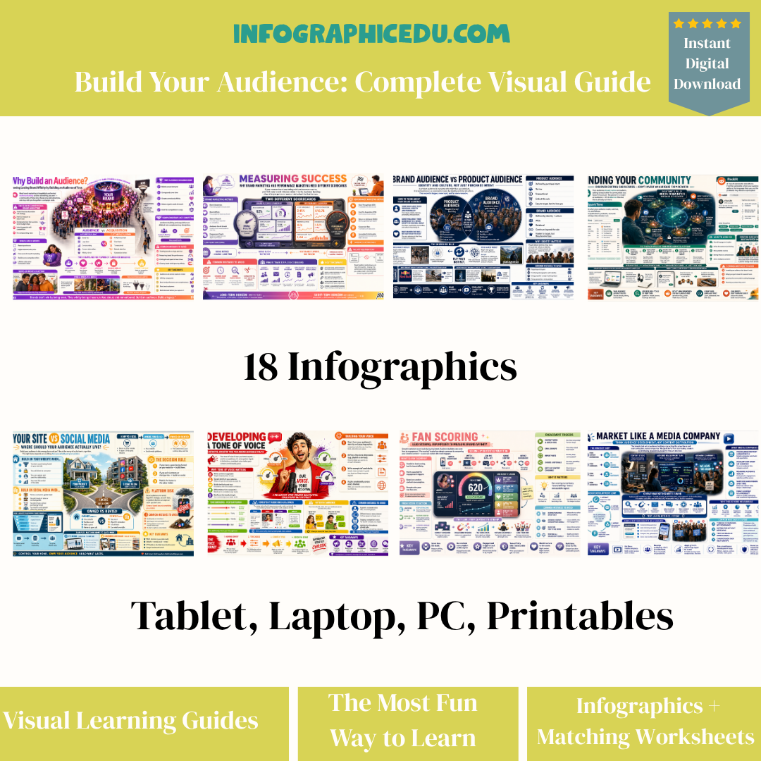 Collection of infographics from Infographic Edu with various topics on a white background.