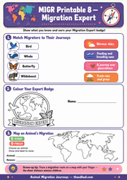 Migration Expert printable worksheet from Animal Migration Journeys