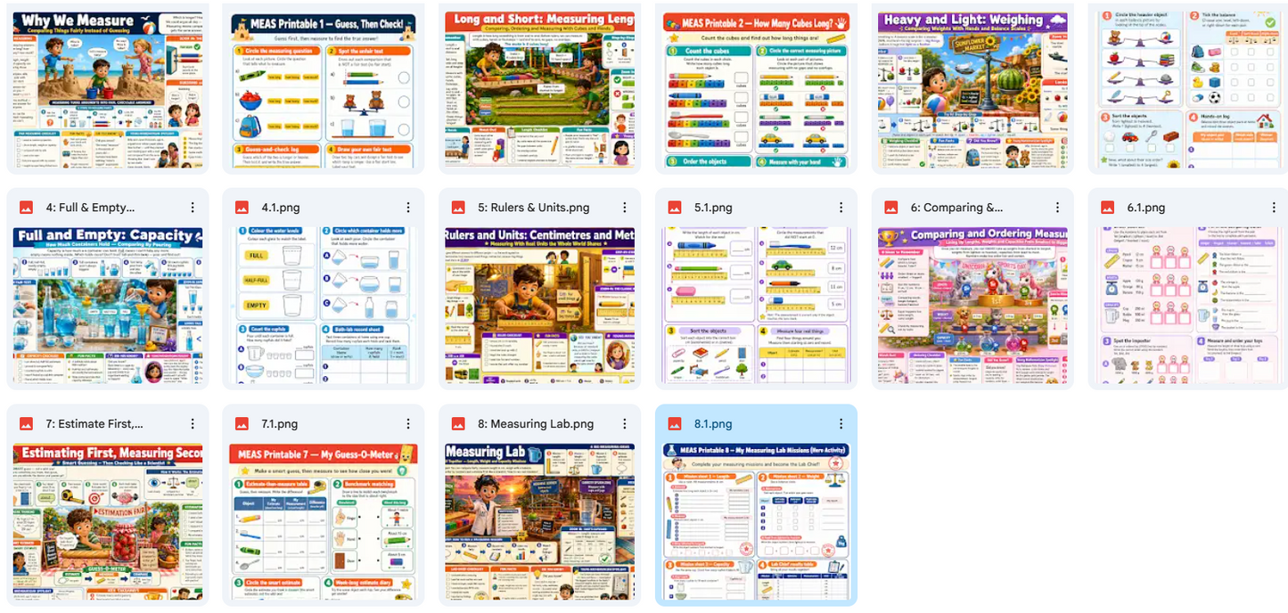 Grid of various educational web pages on a white background