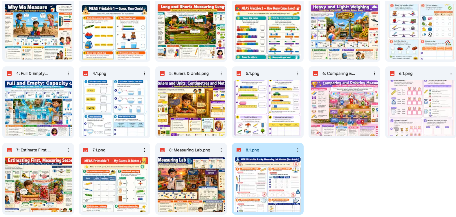 Grid of various educational web pages on a white background
