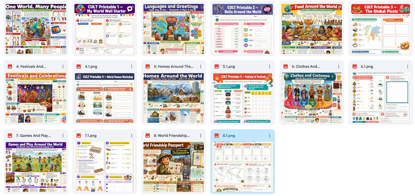 Collection of educational posters on a white background