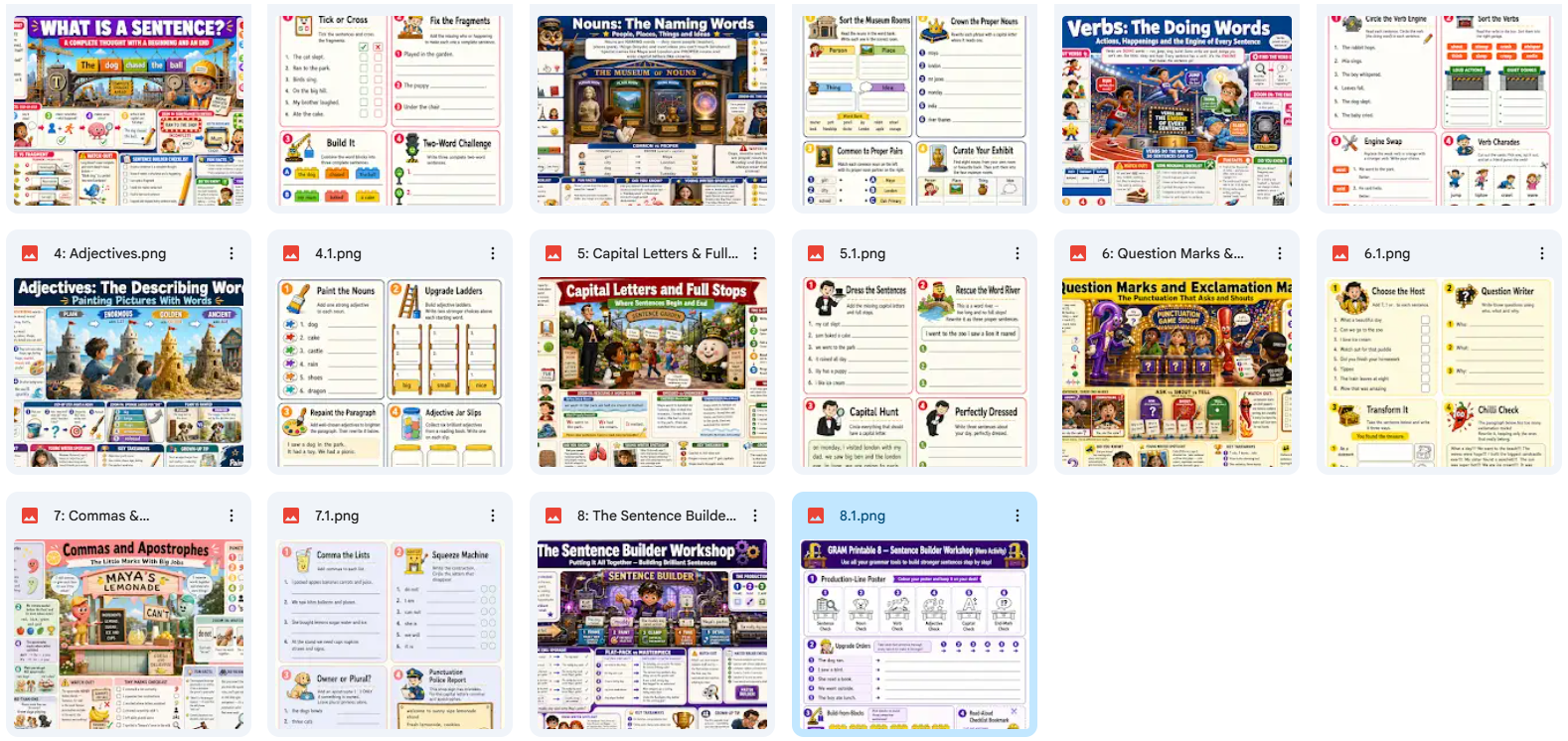 Grid of various web pages with different layouts and content