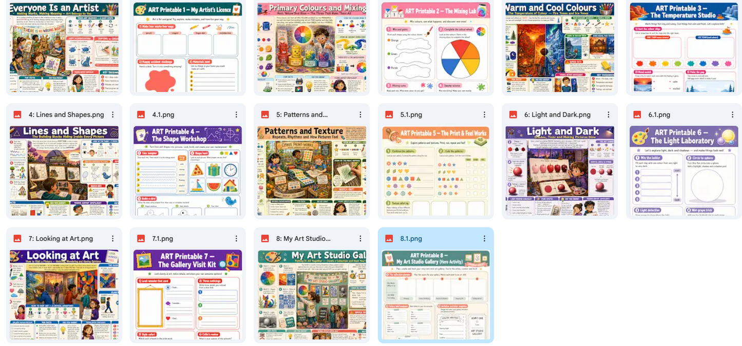 Art & Colour Skills for Kids – Digital Infographic Course & Printable Worksheet Pack