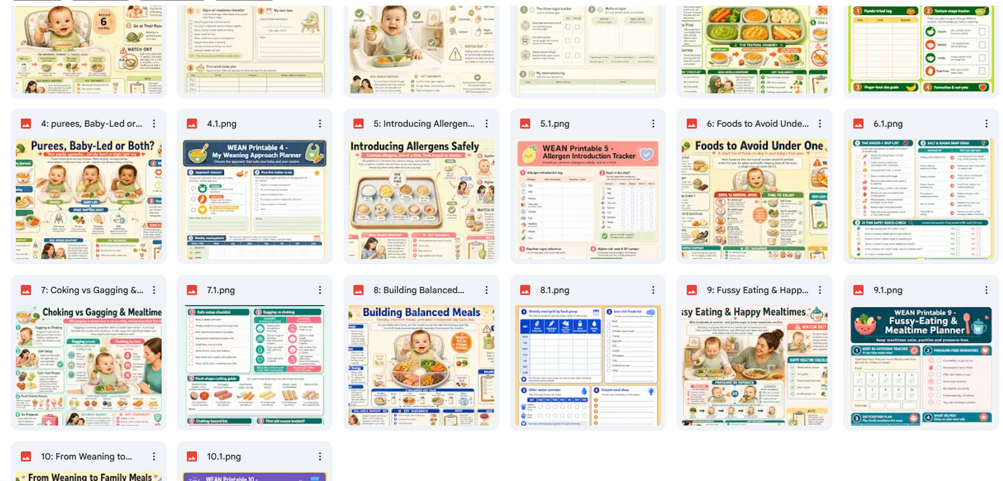 Collection of educational posters on a white background