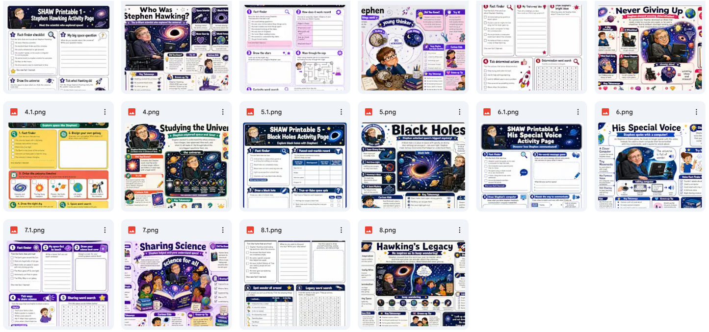 Stephen Hawking - Digital Infographic Course & Printable Planner Pack