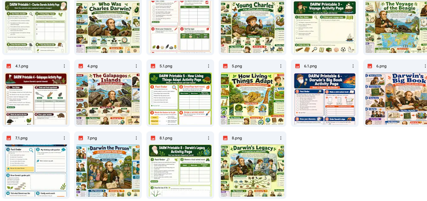 Charles Darwin – Digital Infographic Course & Printable Planner Pack