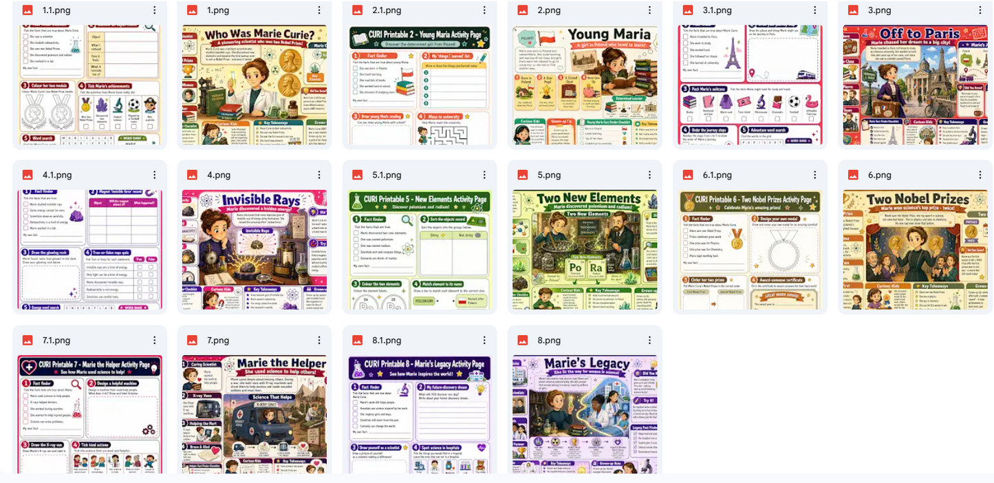 Marie Curie For Kids – Digital Infographic Course & Printable Planner Pack