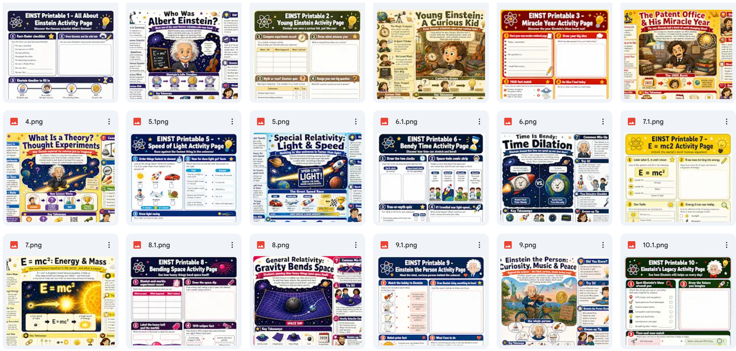 Albert Einstein for Kids – Digital Infographic Course & Printable Planner Pack