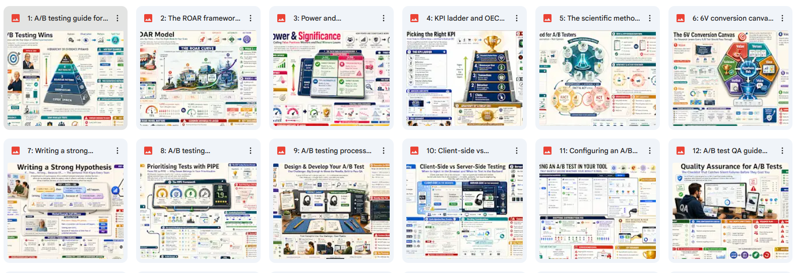 Grid of various web pages with different layouts and content