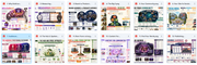 Grid of various website screenshots with different layouts and designs.