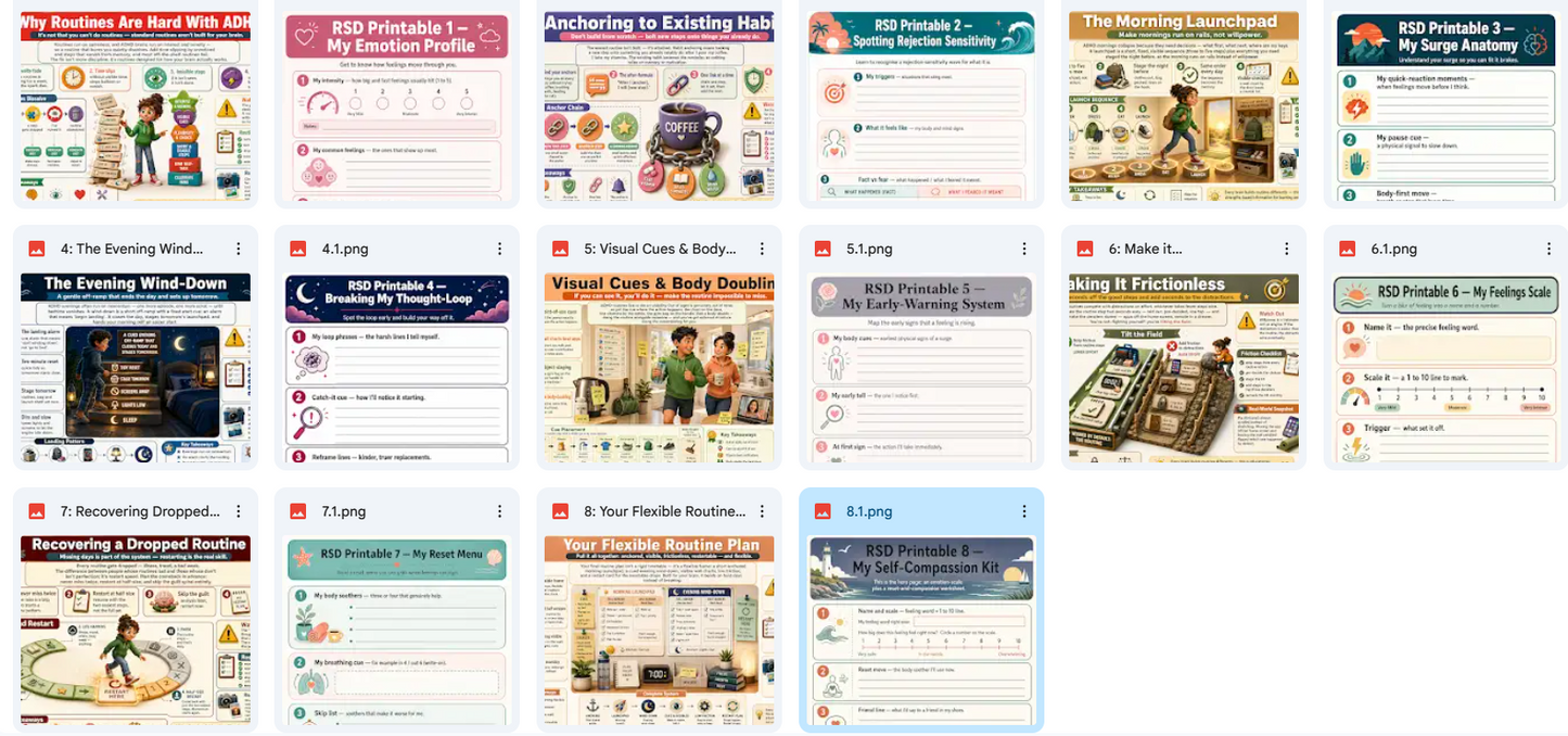 ADHD Routines & Habit Building – Digital Infographic Course & Printable Worksheet Pack