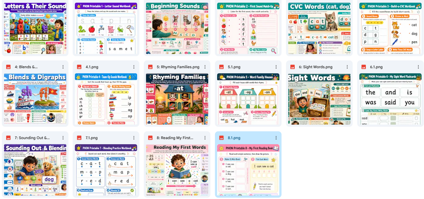 Phonics & Sounds – Kids Digital Infographic Course & Printable Worksheet Pack