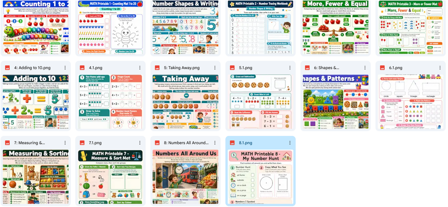 Collection of educational posters on a white background