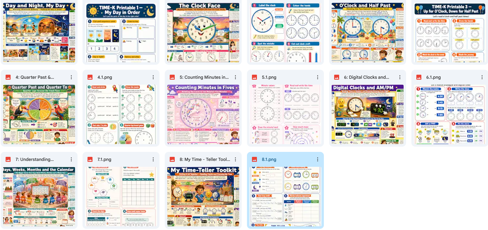Collection of educational posters on a white background