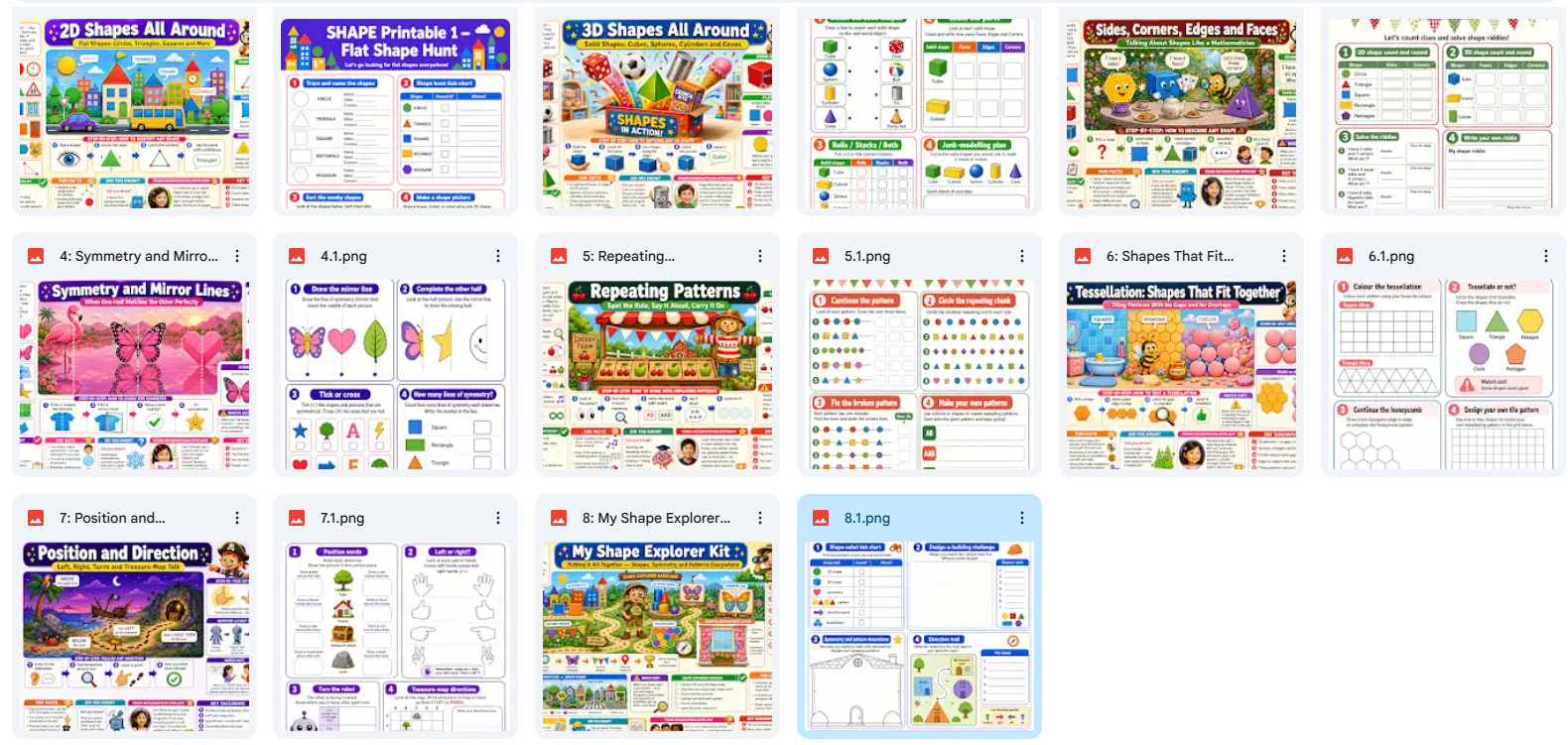 Grid of educational app screenshots on a white background
