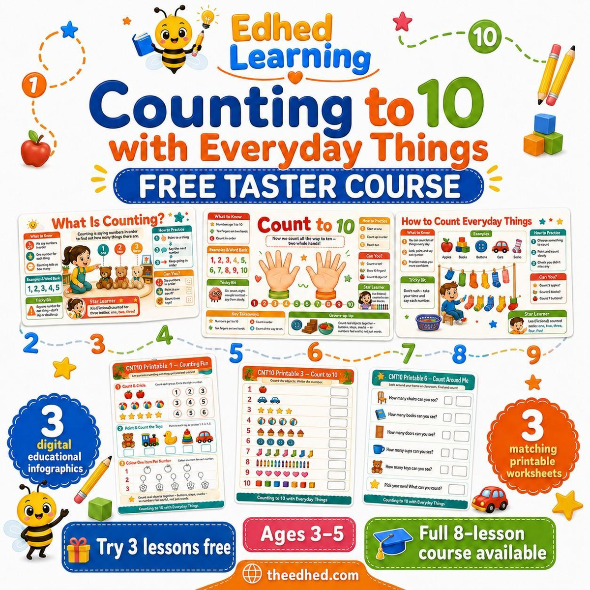 Edhed Learning FREE Counting to 10 digital course product image