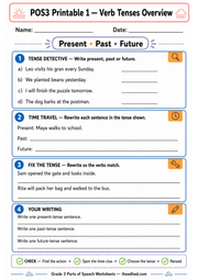 Grade 3 parts of speech printable worksheet 01
