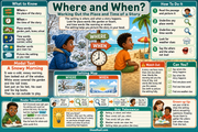 Where and When Grade 1 setting comprehension infographic
